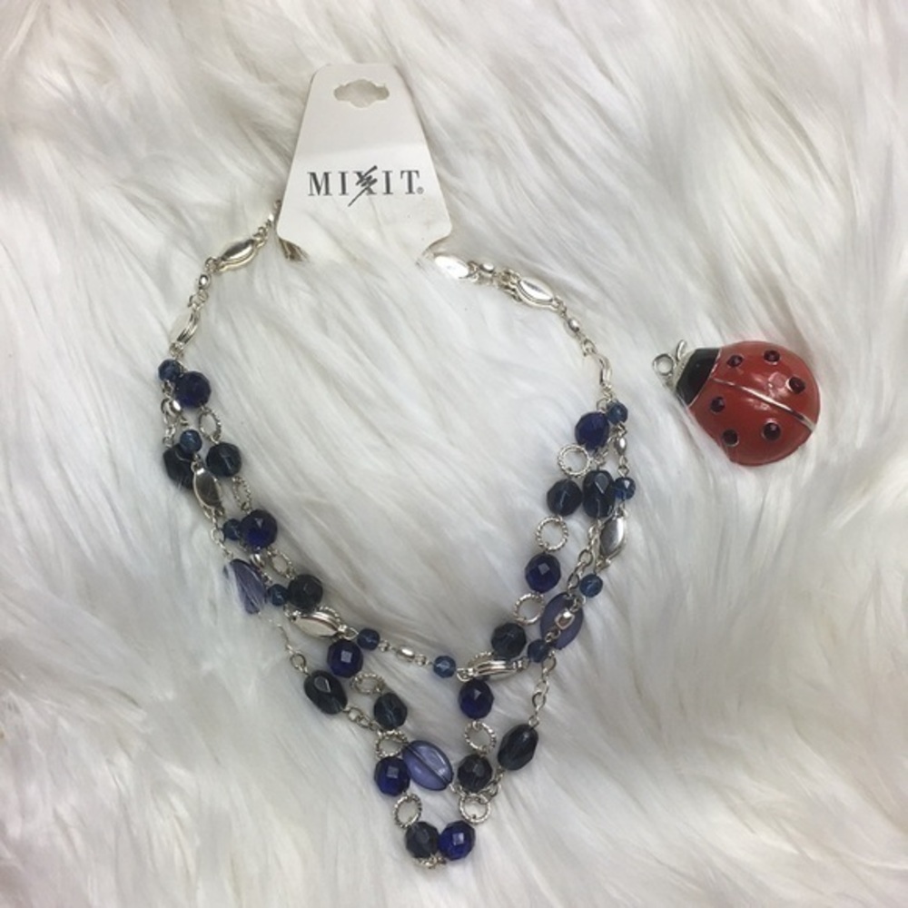 Mix It, 3-strand, 22” bead necklace, NWT.